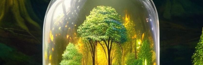 foret magique sous un globe